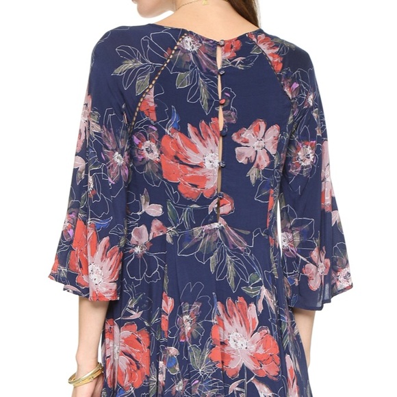 Free People Eyes On You Navy Mini Dress Size 0 - Picture 2 of 4